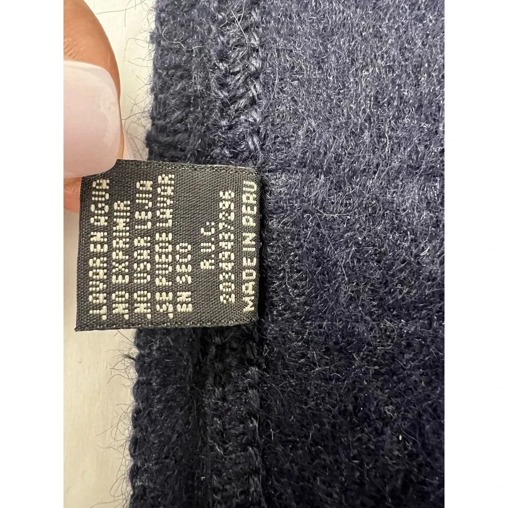 Alpaca Camargo Navy Blue Scarf Authentic Genuine Alpaca Made In Peru